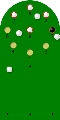 Score: double 7 + 9 + 5 + 3 + 2 = 26 = 33.